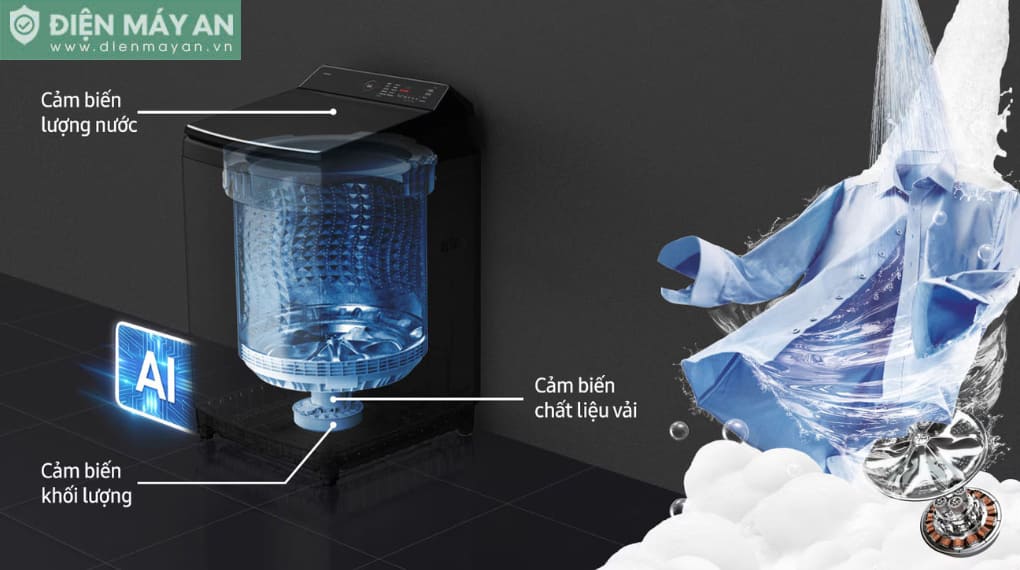 Máy giặt Samsung Inverter 13 kg WA80F13S5BSV